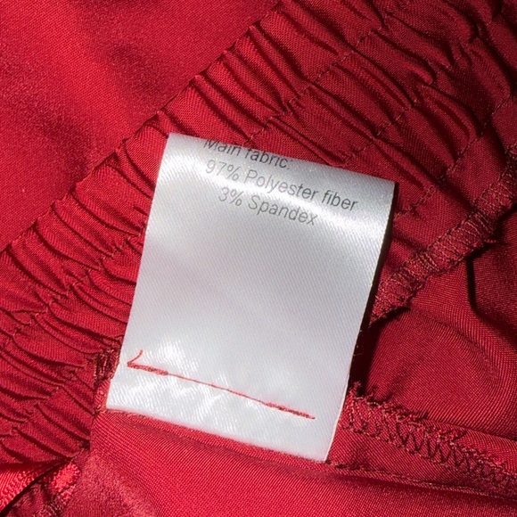 Chic Soul Deep Red Wide Leg Faux Silk Pajama Pants, Sz 2X - Picture 5 of 5